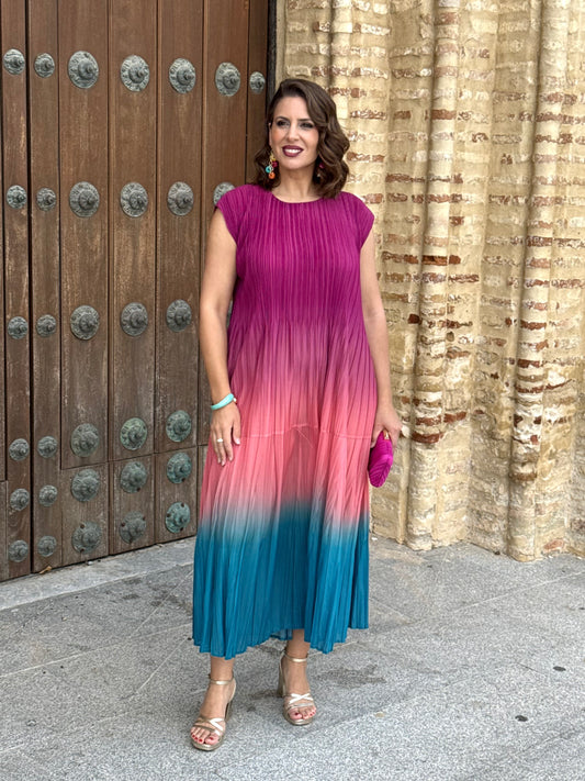 Vestido Armonía Buganvilla/Turquesa