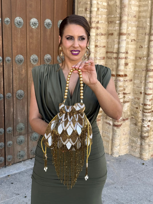 Limosnera Glam Dorada/Blanca