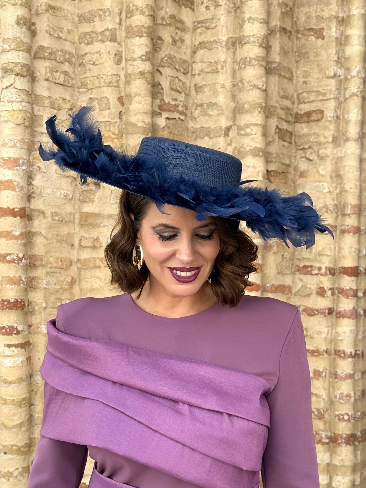 Pamela Pasión Plumas Azul Marino