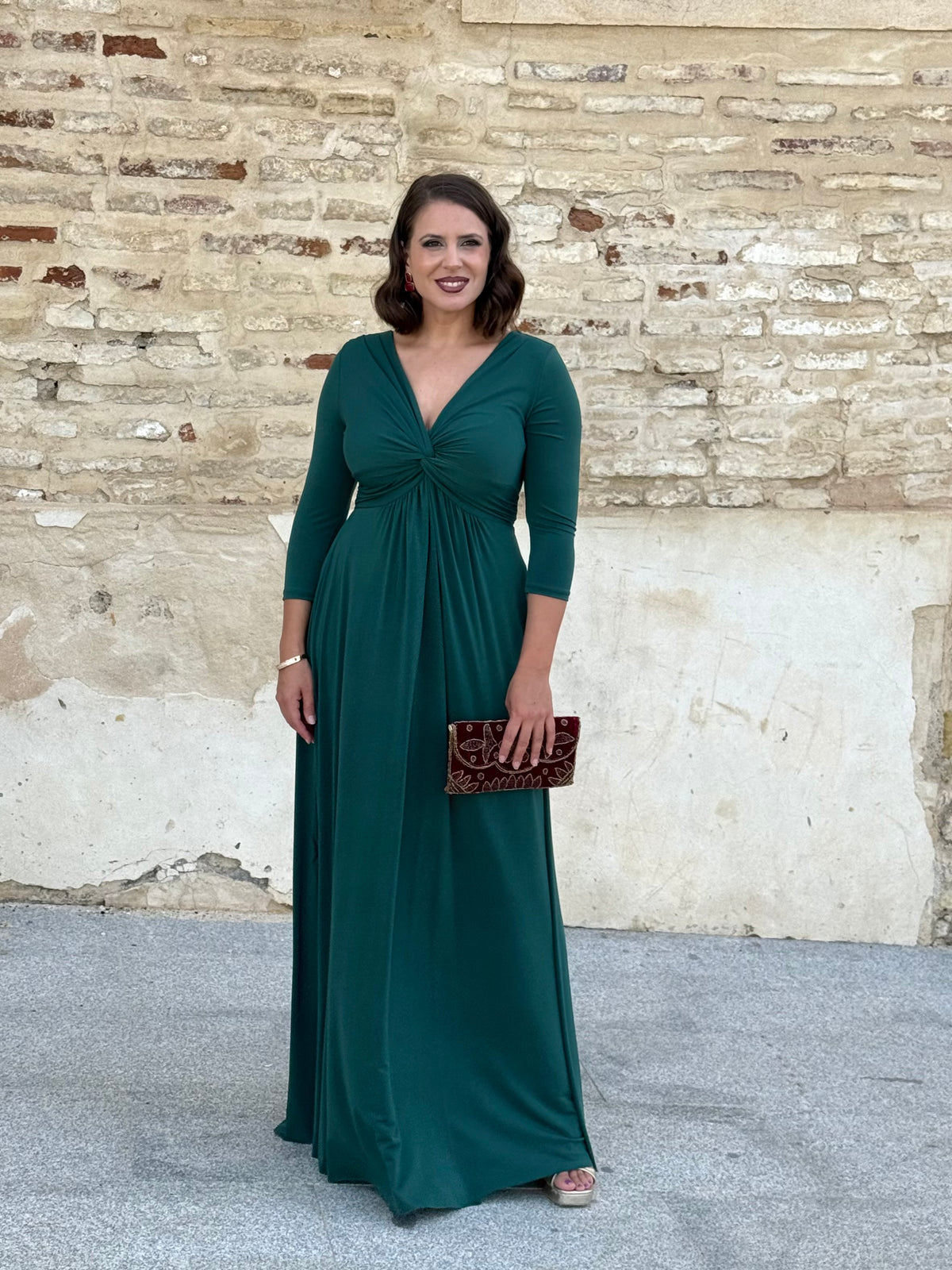 Vestido Zafira Manga Verde