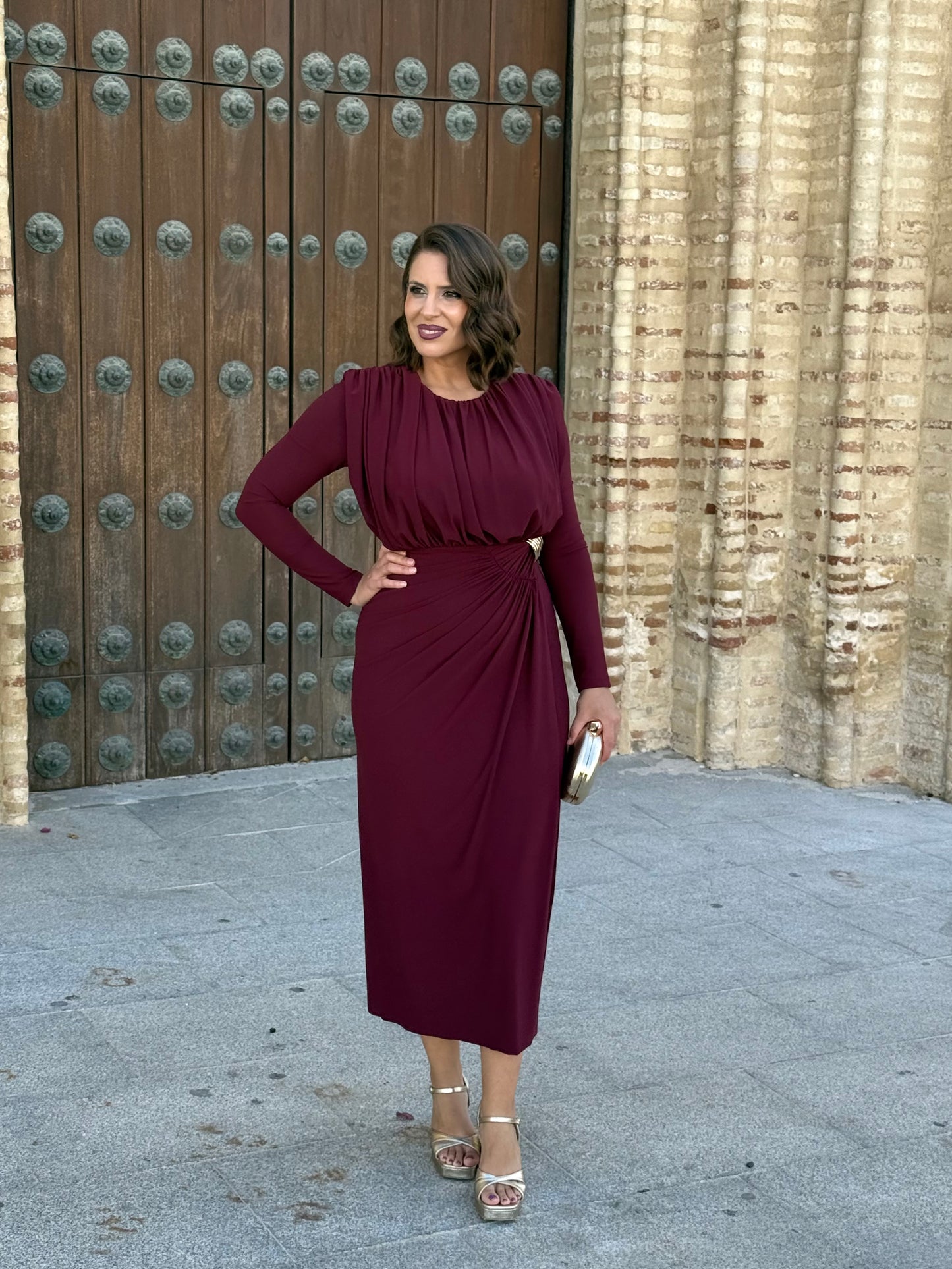 Vestido Murano Burdeos