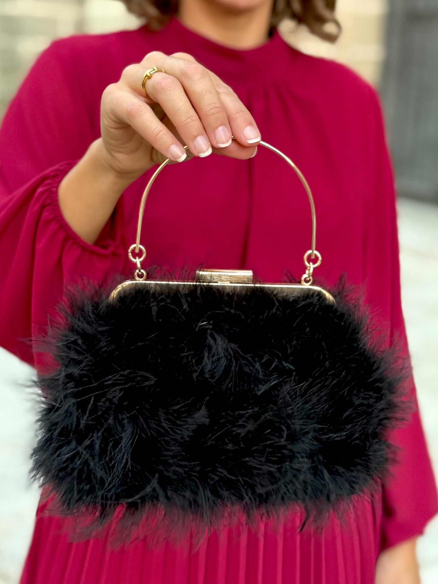 Bolso Marieta Plumas Negra