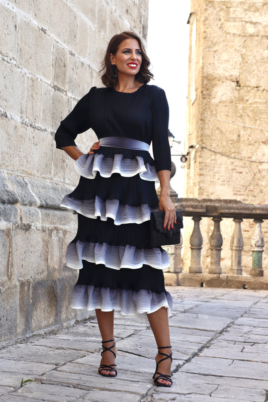 Vestido Lucrecia Negro/Gris