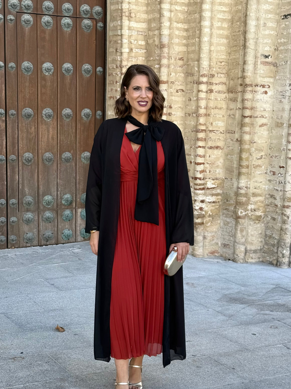 Kimono de Gasa Lazo Negro