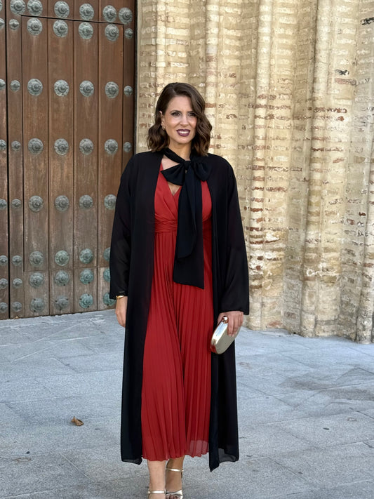Kimono de Gasa Lazo Negro