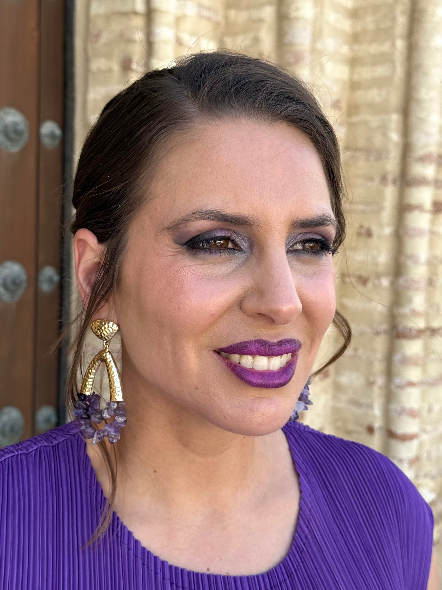 Pendientes Selene Morado