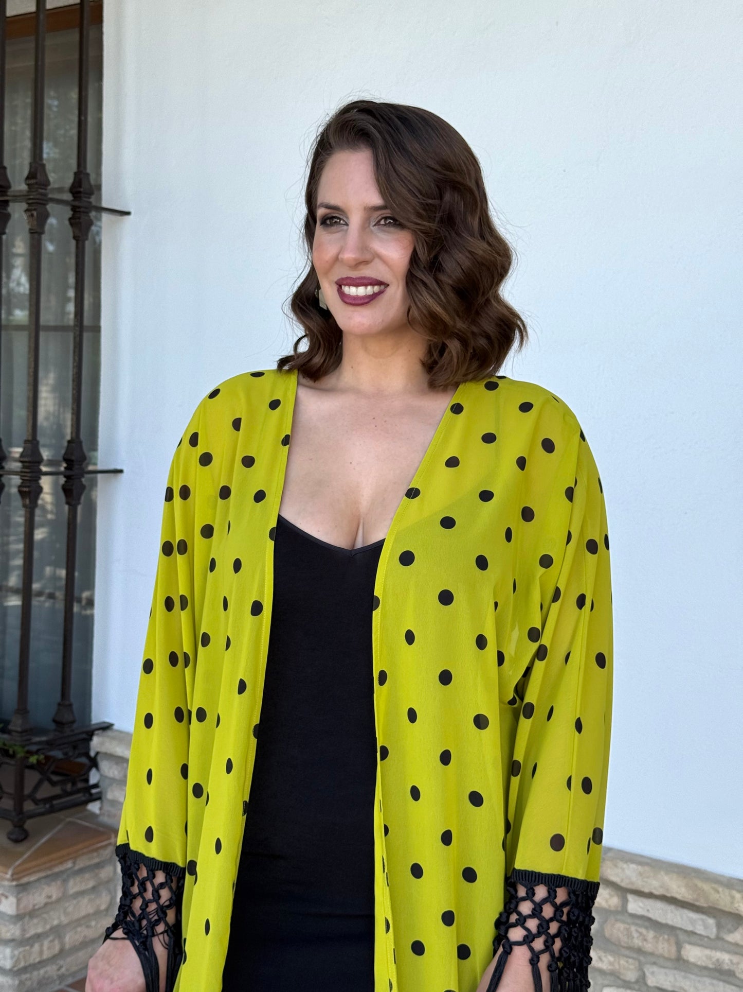 Kimono Lunares Verde Lima