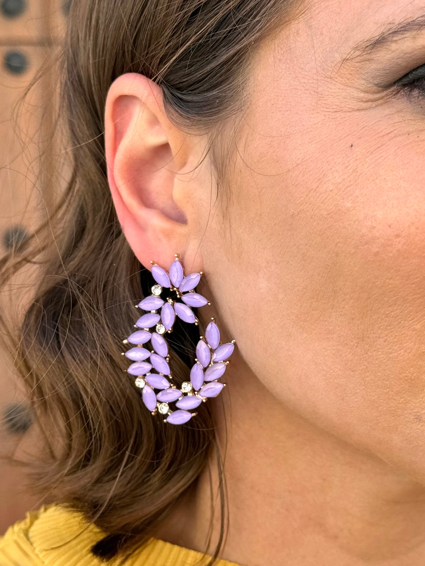 Pendientes Luna Malva