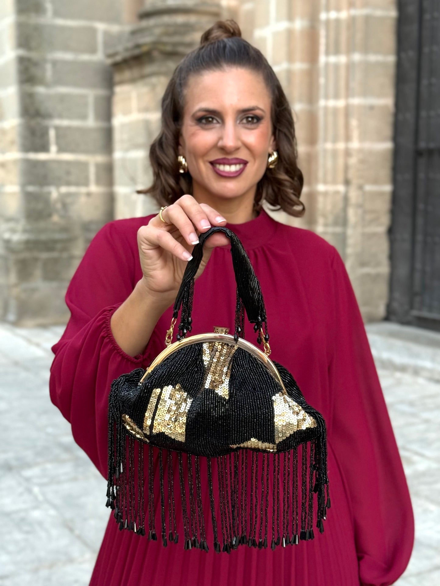 Bolso Vintage Negro/Dorado