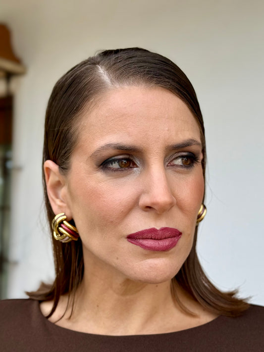 Pendientes Lisboa Dorado/Burdeos