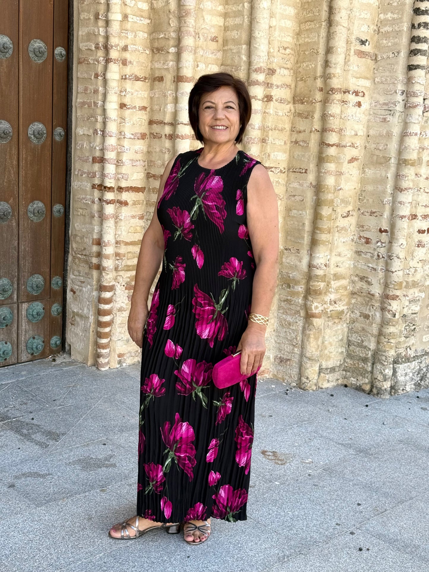 Vestido Amapola Negro/Buganvilla