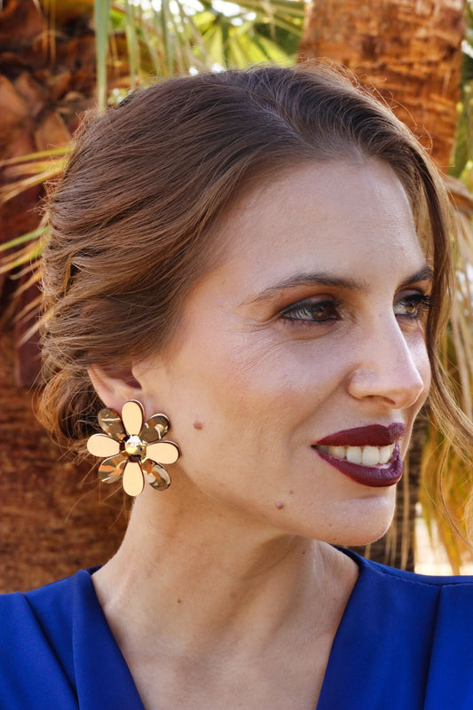 Pendientes Margarita Camel