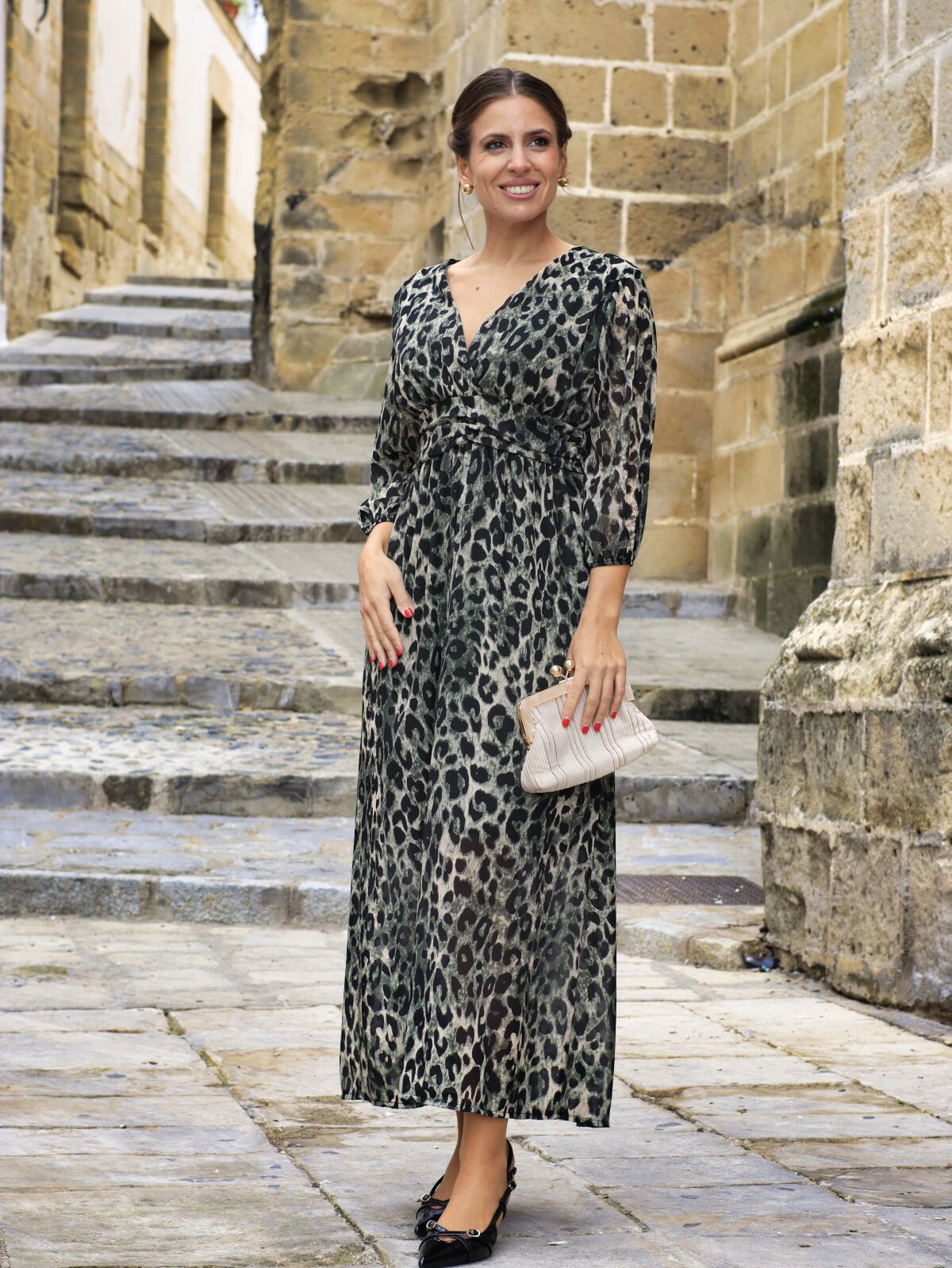 Vestido Soraya Animal Print Verde