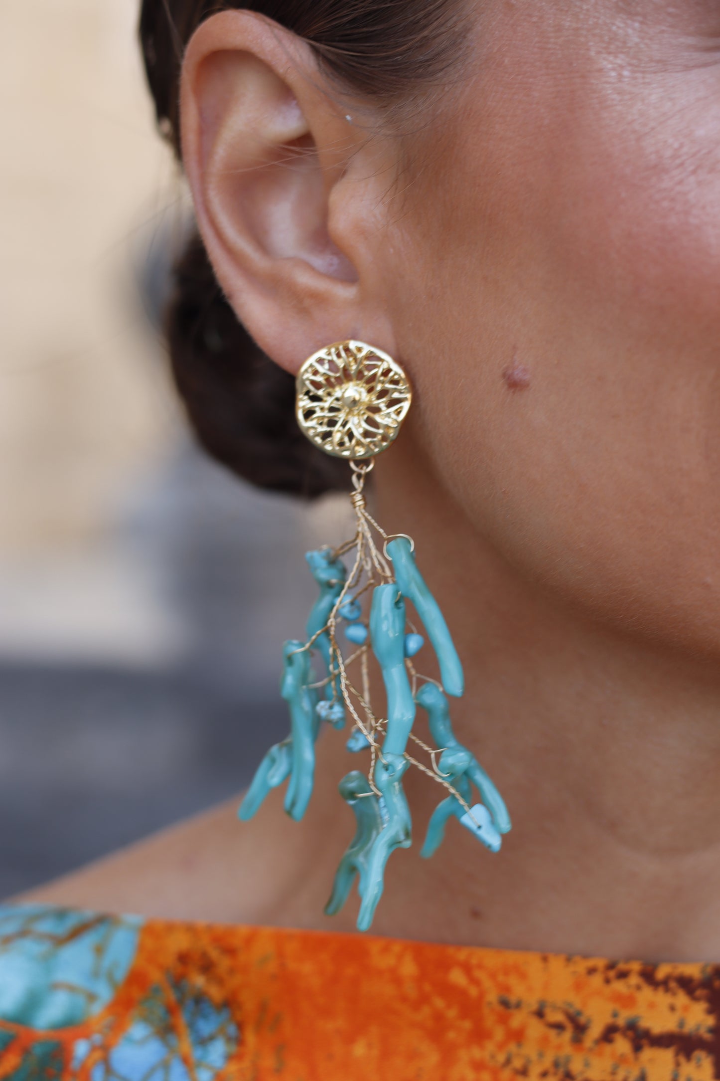 Pendientes Coral Turquesa