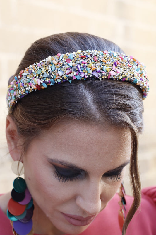 Diadema Piedras Multicolor