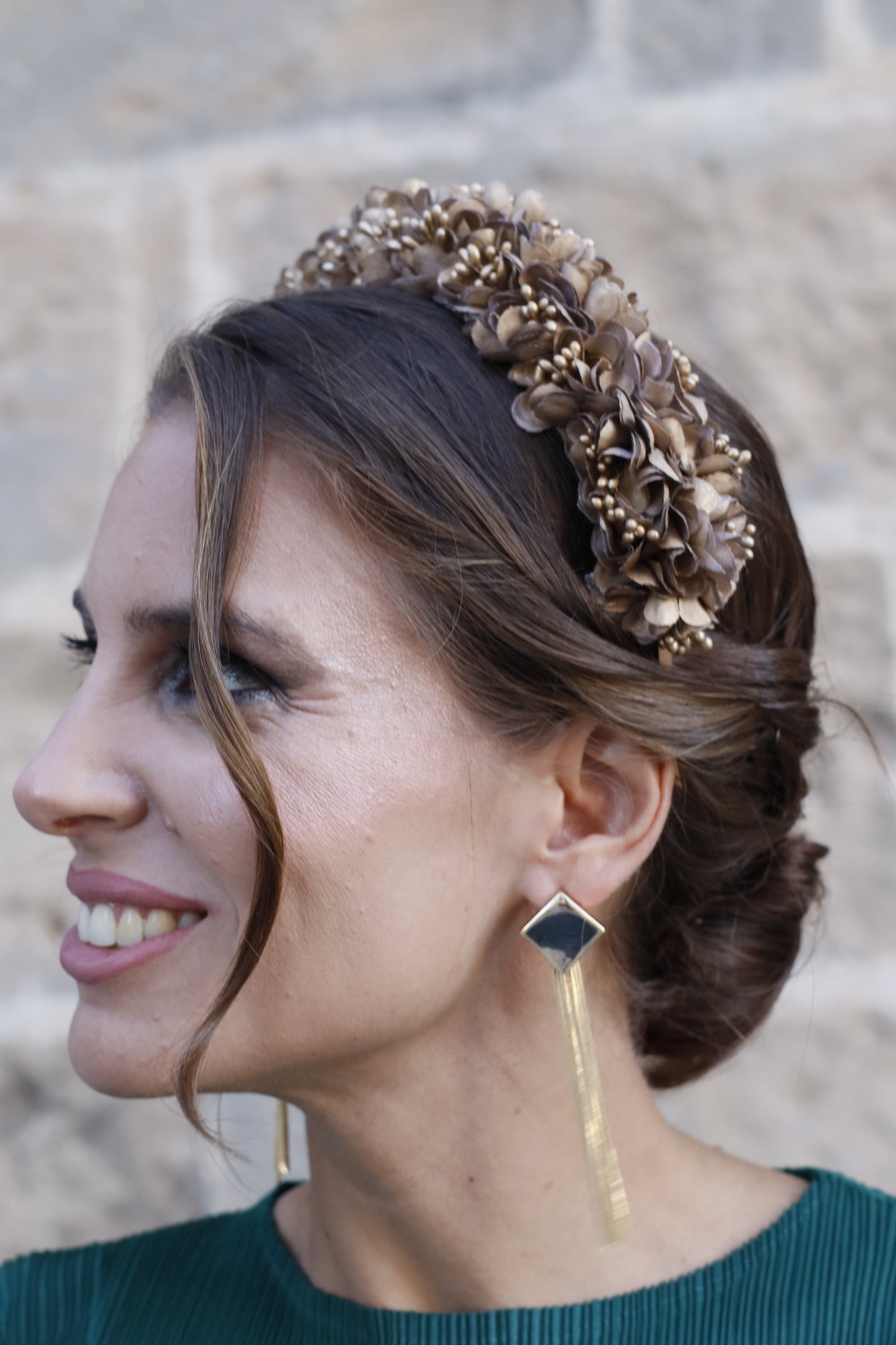 Diadema Floral Dorada