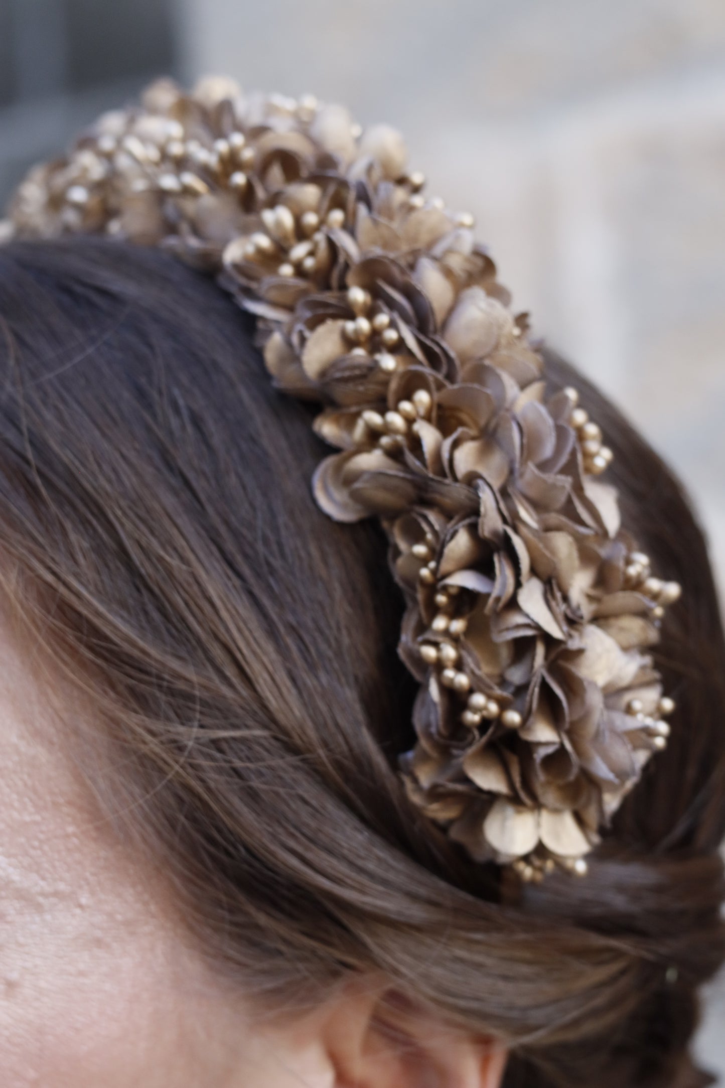 Diadema Floral Dorada